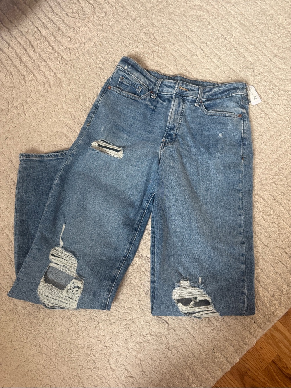 Classic Distressed Women's High-Rise Loose Jeans